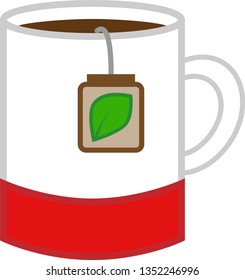 Color icon big mug with tea for websites or applications.