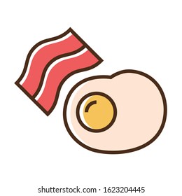 Color icon breakfast. Flat vector illustration.