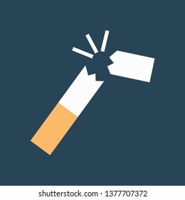Color icon broken cigarette