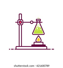 color icon, chemistry, flask, experiments