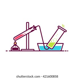 color icon, chemistry, flask, experiments