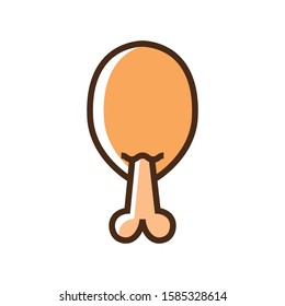 Color icon chicken leg. With the ability to change the line thickness.