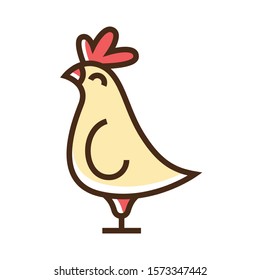 Color icon cock. Simple vector illustration with ability to change.