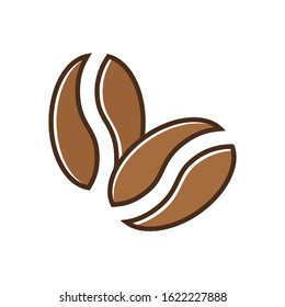 Color icon coffee beans. Flat vector illustration.