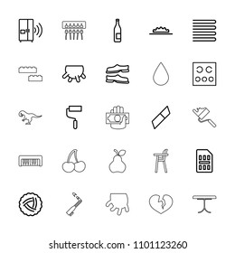 Color icon. collection of 25 color outline icons such as udder, nest, towels, slippers, roller, eraser, bottle, eye test. editable color icons for web and mobile.
