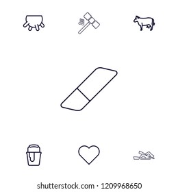 Color icon. collection of 7 color outline icons such as udder, cow, paint bucket, heart, hammer, slippers. editable color icons for web and mobile.