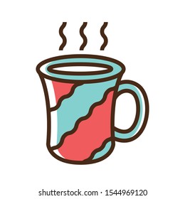 Color icon cup. Simple vector illustration with ability to change.