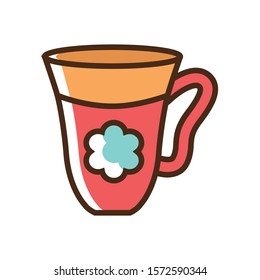 Color icon cup. Simple vector illustration with ability to change.