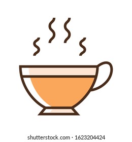 Color icon cup of tea. Flat vector illustration.