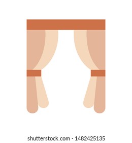 Color icon curtains. Simple vector illustration with ability to change.
