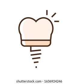 Color icon denture. Flat vector illustration.
