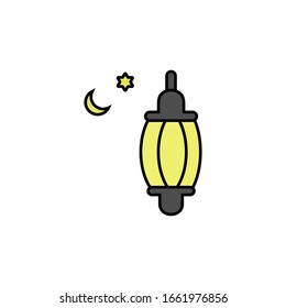 Plantillas de diseño de iconos de color, farolillos en el mes de Ramadán