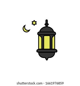 Color icon design templates, lanterns in the month of Ramadan