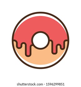 Color icon donut. Simple vector illustration with ability to change.