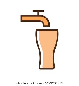 Color icon draft beer. Flat vector illustration.