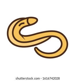 Color icon eel. Simple vector illustration with ability to change.