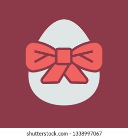 Color icon egg with bowknot