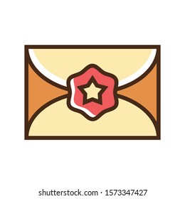 Color icon envelope. Simple vector illustration with ability to change.
