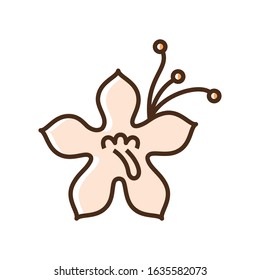 Color icon flower. Flat vector illustration.