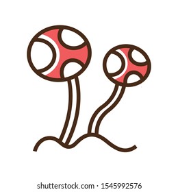 Color icon fly agaric. Simple vector illustration with ability to change.