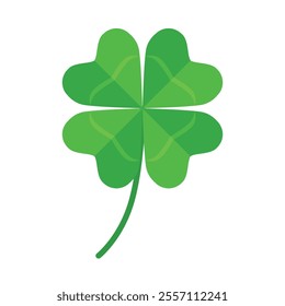 The color icon is a four-leaf clover. Four-leaf clover is a symbol of good luck. A symbol of hope, love, faith and good luck. A leaf of clover. Vector image for design and web.