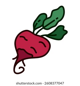 Color icon of fresh beet vegetable in minimal and clean design style. for mobile apps, UI, web design, print, logo, infographic, and ads