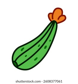 Color icon of fresh cucumber vegetable in minimal and clean design style. for logo, infographic, mobile apps, print, UI, web design, and advertising