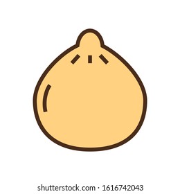 Color icon gnocchi. Simple vector illustration with ability to change.