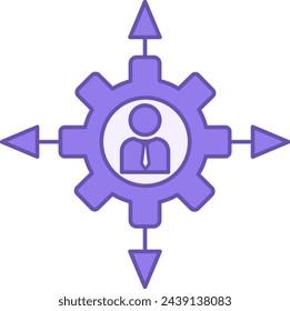 Color Icon Guidance. Vector Icon of a Director Leading a Campaign. Chief, Boss, Administrator, Manager. Business and Human Resources Management Concept