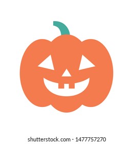 Color icon halloween pumpkin. Simple vector illustration with ability to change.