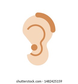 Color icon hearing aid. Simple vector illustration with ability to change.