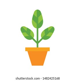 Color icon home flower. Simple vector illustration with ability to change.