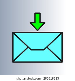 Color icon incoming data messages, SMS, mail, e-mail