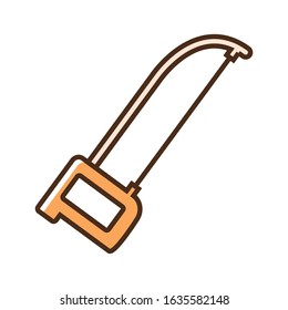 Color icon jigsaw tool. Flat vector illustration.