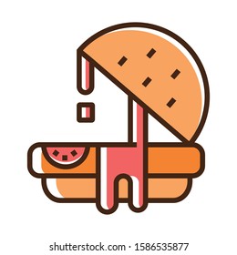 Color icon juicy burger. With the ability to change the line thickness.