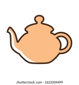 Color icon kettle. Flat vector illustration.