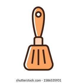 Color icon kitchen spatula. With the ability to change the line thickness.