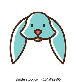 Color icon lop rabbit. Simple vector illustration with ability to change.