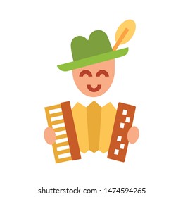 Color icon man plays accordion. With the ability to change the line thickness.