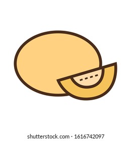 Color icon melon. Simple vector illustration with ability to change.