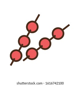 Color icon mitarashi dango. Simple vector illustration with ability to change.