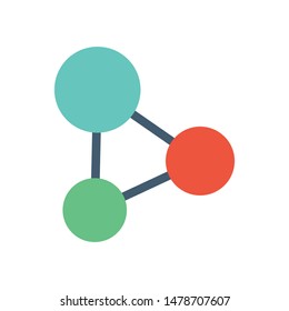 Color icon molecule. Simple vector illustration with ability to change.