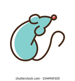 Color icon mouse. Simple vector illustration with ability to change.