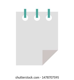 Color icon notepad. Simple vector illustration with ability to change.