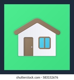 color icon on bright square background. 