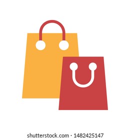 Color icon paper bag. Simple vector illustration with ability to change.