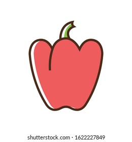 Color icon pepper. Flat vector illustration.