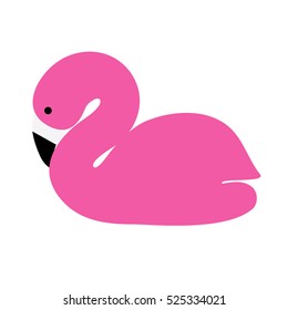 color icon pink flamingos on a white background. Vector illustration