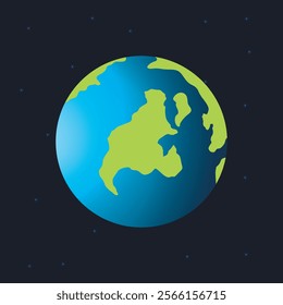 color icon of the planet Earth with continents. Vector on a black background