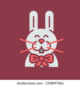 Color icon rabbit with bowknot